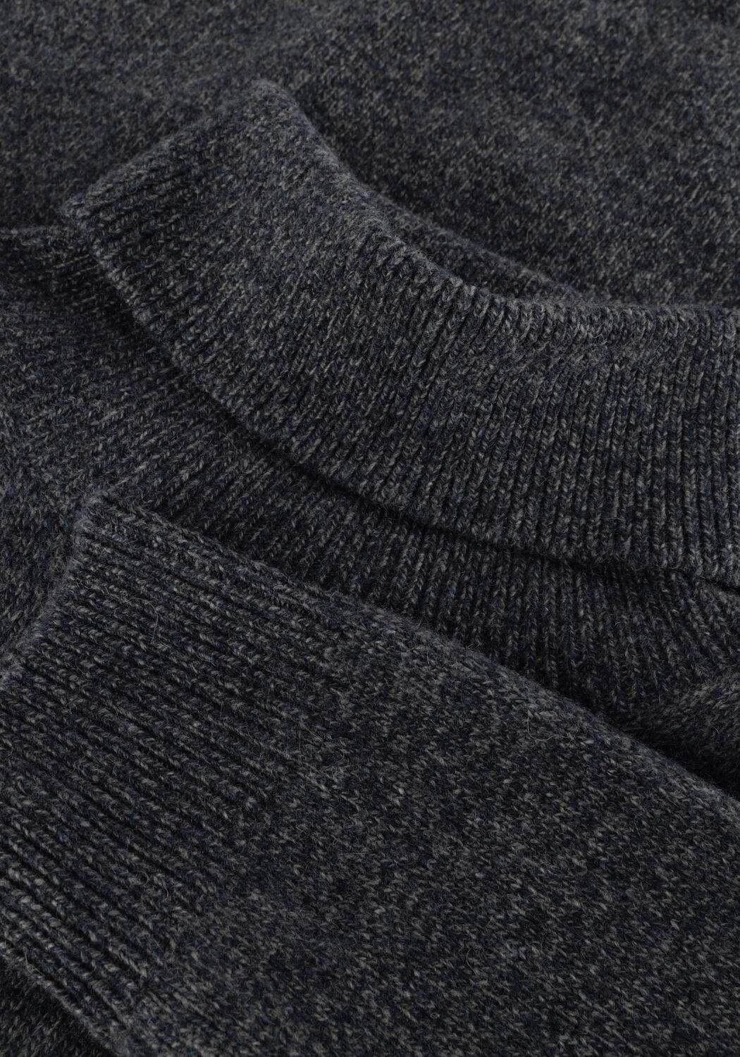 Donkergrijze PROFUOMO Trui PULLOVER ROLL NECK WOOL BLEND - large