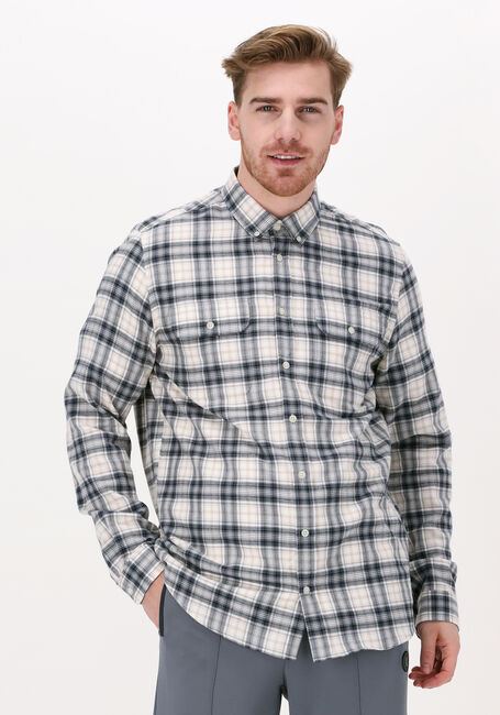 Beige BLS HAFNIA Casual overhemd BELOW SURFACE FLANNEL SHIRT - large
