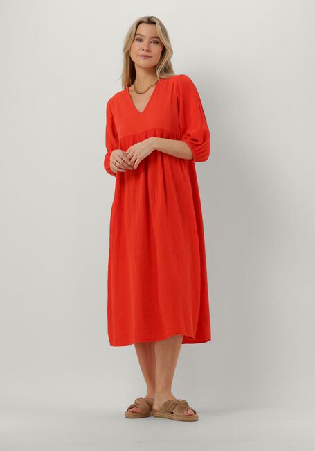 Rode BY-BAR Midi jurk KATY DOPPIA DRESS - large