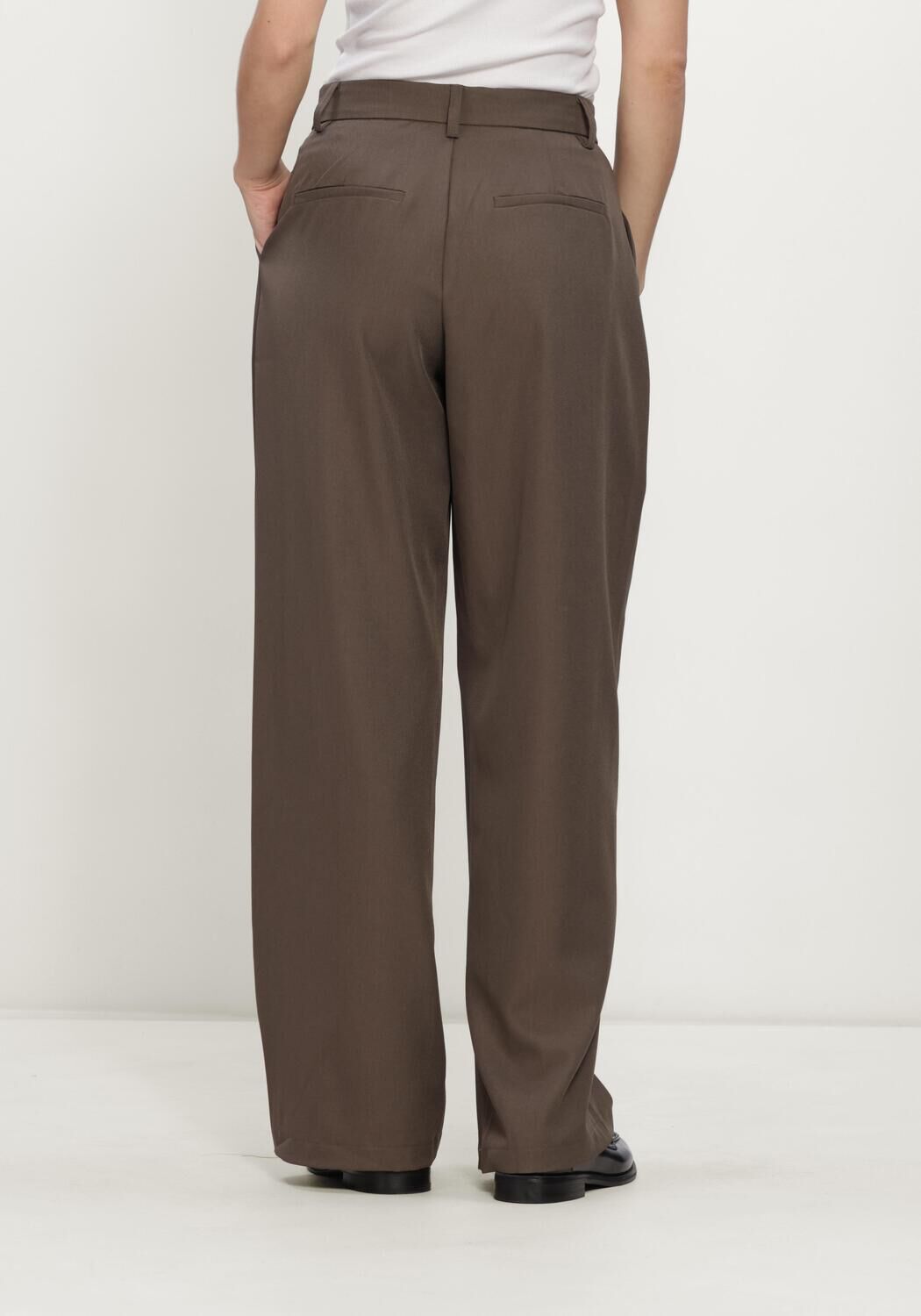 MOS MOSH Wide jeans MMAYMEN COATED PANT en marron - large