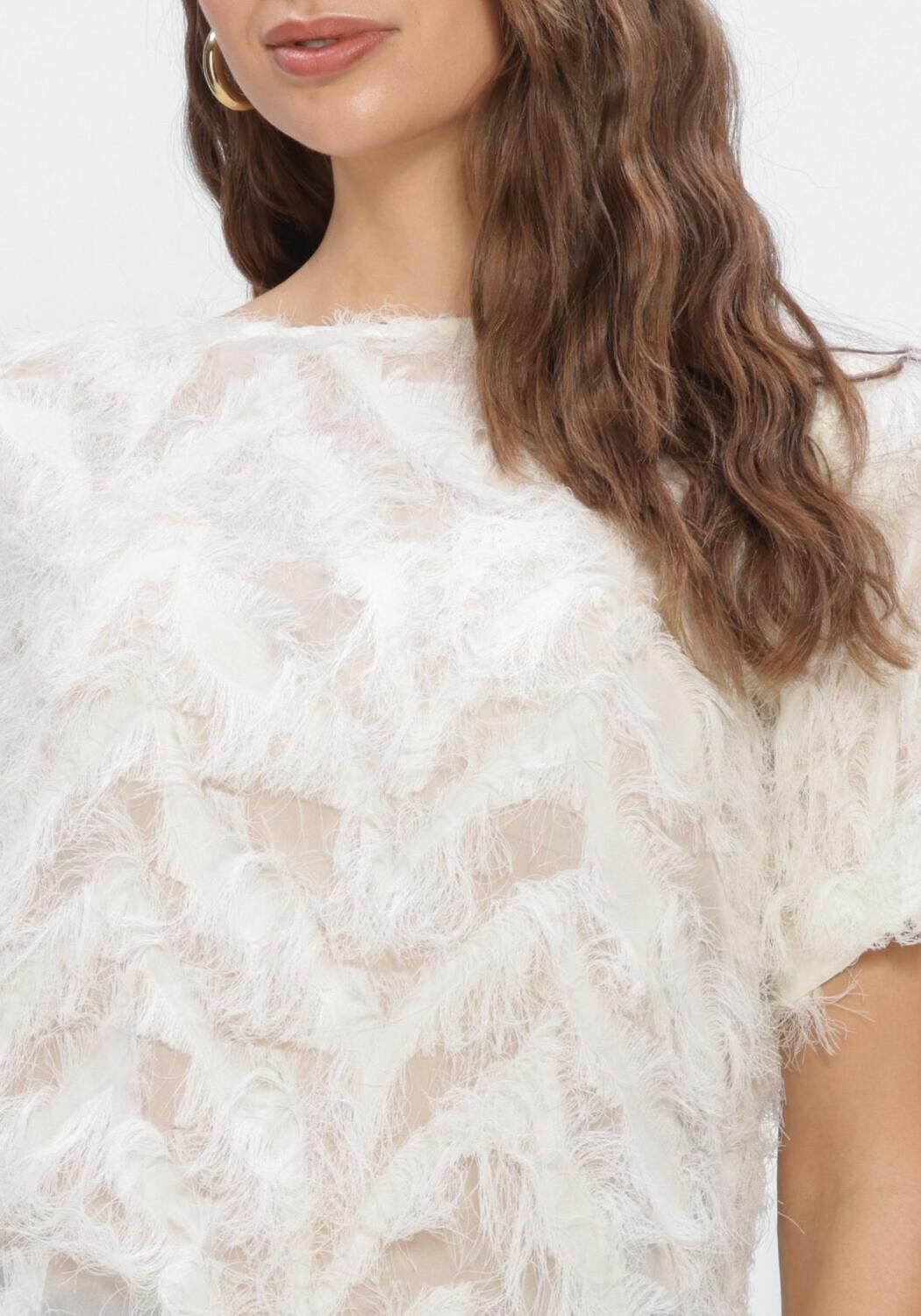 SELECTED WOMEN SLFMYLINE SS BOAT NECK TOP Hauts & T-shirts Blanc - large