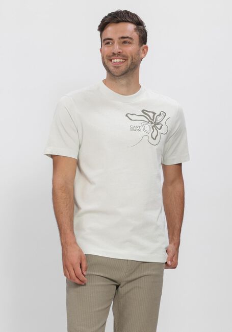 Lichtgrijze CAST IRON T-shirt SHORT SLEEVE R-NECK REGULAR FIT SINGLE JERSEY - large