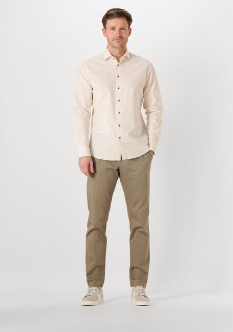 Ecru PROFUOMO Klassiek overhemd SHIRT X-CUTAWAY SC SF COTTON LINEN - large