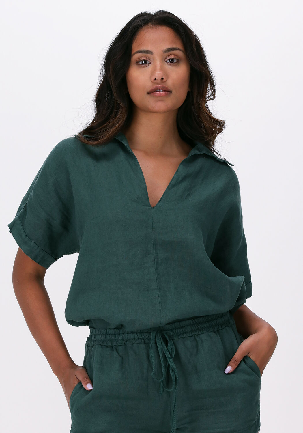 Donkergroene BELLAMY Blouse PAULINE Omoda