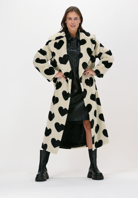Beige IBANA Faux fur jas CLAIRE HEARTS - large