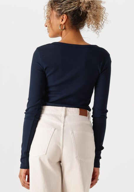 TOMMY HILFIGER Haut SLIM HENLEY GB SCOOP-NK LS Bleu foncé - large