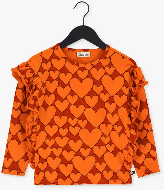 CARLIJNQ  HEARTS - RUFFLED TOP LONGSLEEVE en orange - large