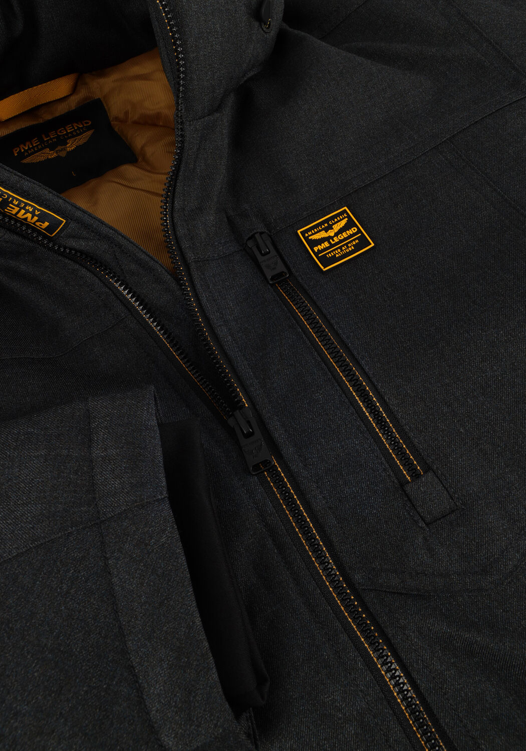 Grijze PME LEGEND Gewatteerde jas SEMI LONG JACKET STRATOR MELANGE TWILL - large