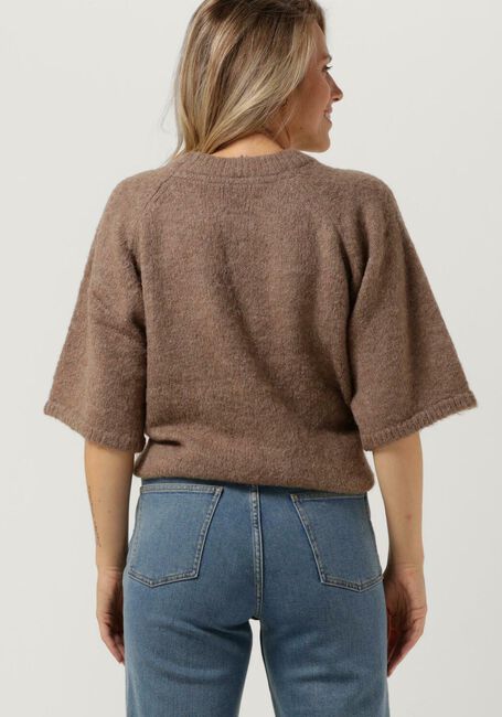 CO'COUTURE Pull MOTO SHORTIE KNIT en taupe - large