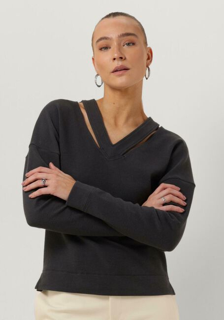 VANILIA Haut V-NECK CUTOUT TEXTURE TOP en gris - large