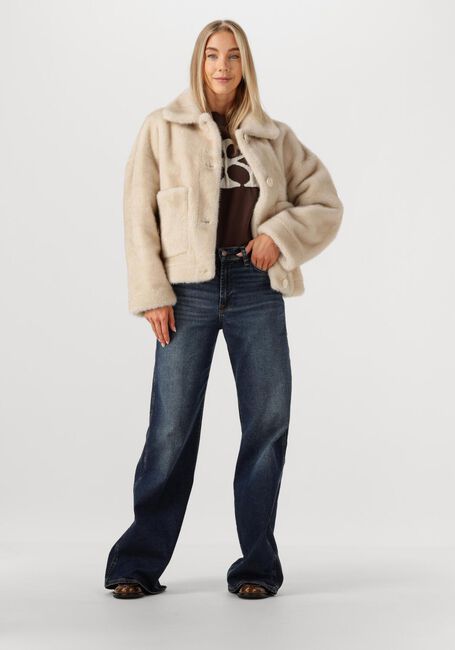 STUDIO AR Manteau en fausse fourrure FAJE en beige - large