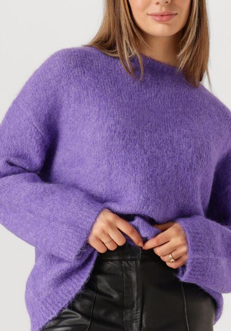 SELECTED FEMME Pull SLFGABELLA LS KNIT O-NECK CAMP en violet - large