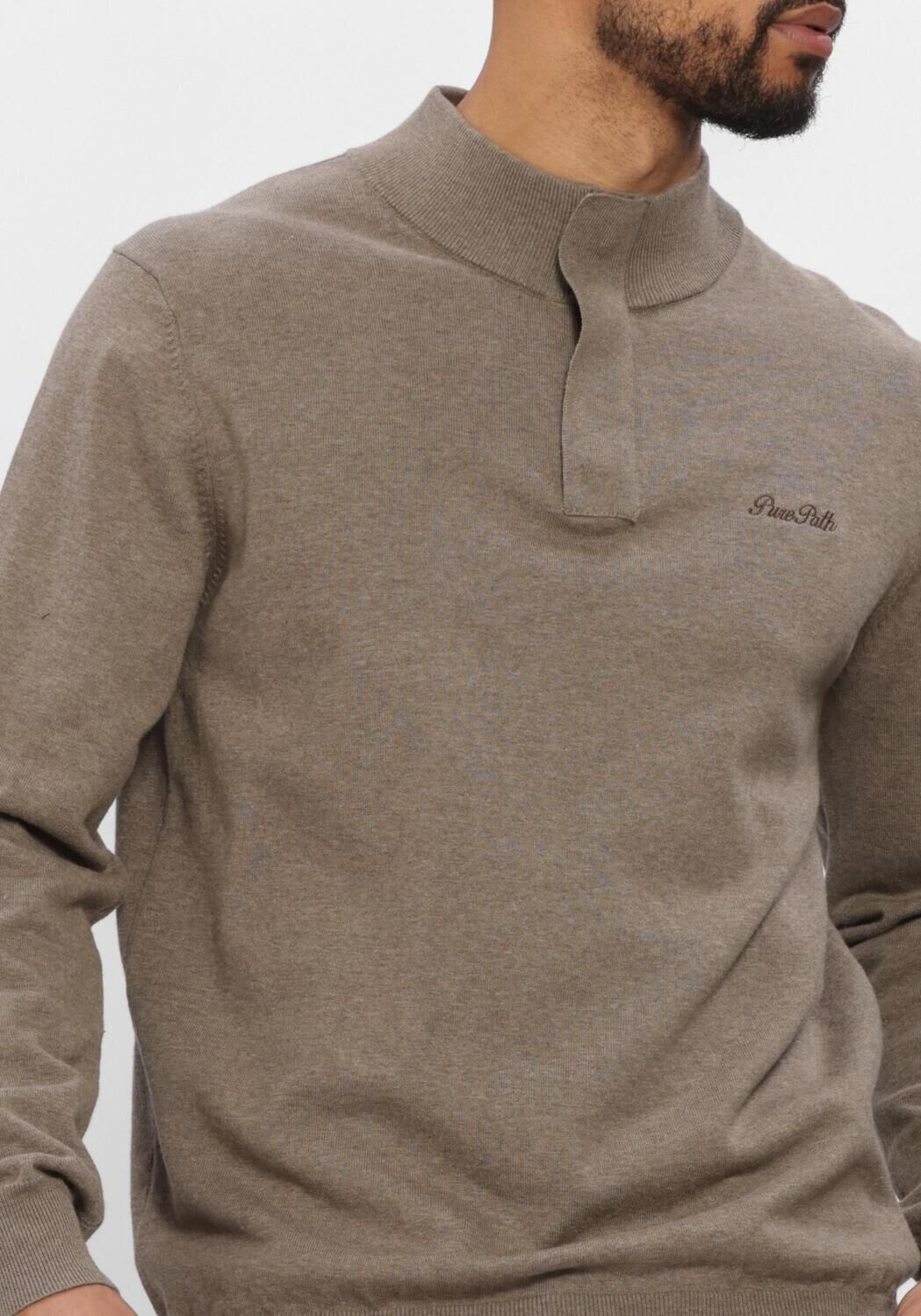 PURE PATH Pull LIGHT WEIGHT HIDDEN HALF-ZIP en taupe - large