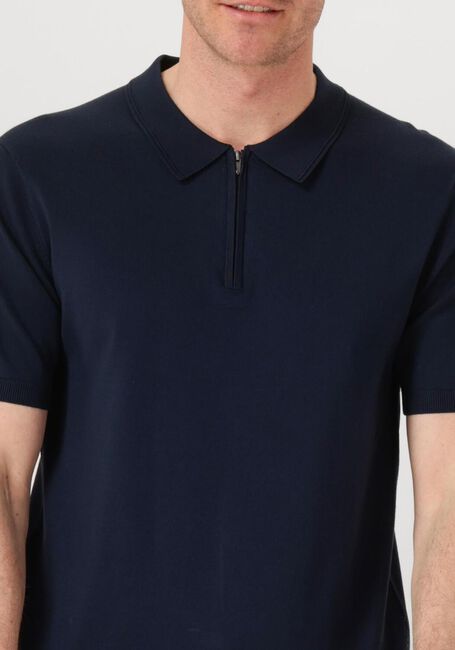 Donkerblauwe PURE PATH Polo REGULAR FIT POLO SS HALF ZIP KNITWEAR - large