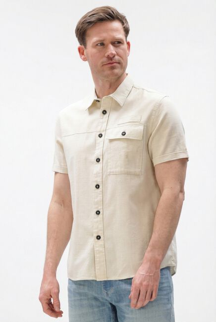 PME LEGEND Chemise d&eacute;contract&eacute; WRENCHMEN S/S COTTON SLUB CARGO en beige - large