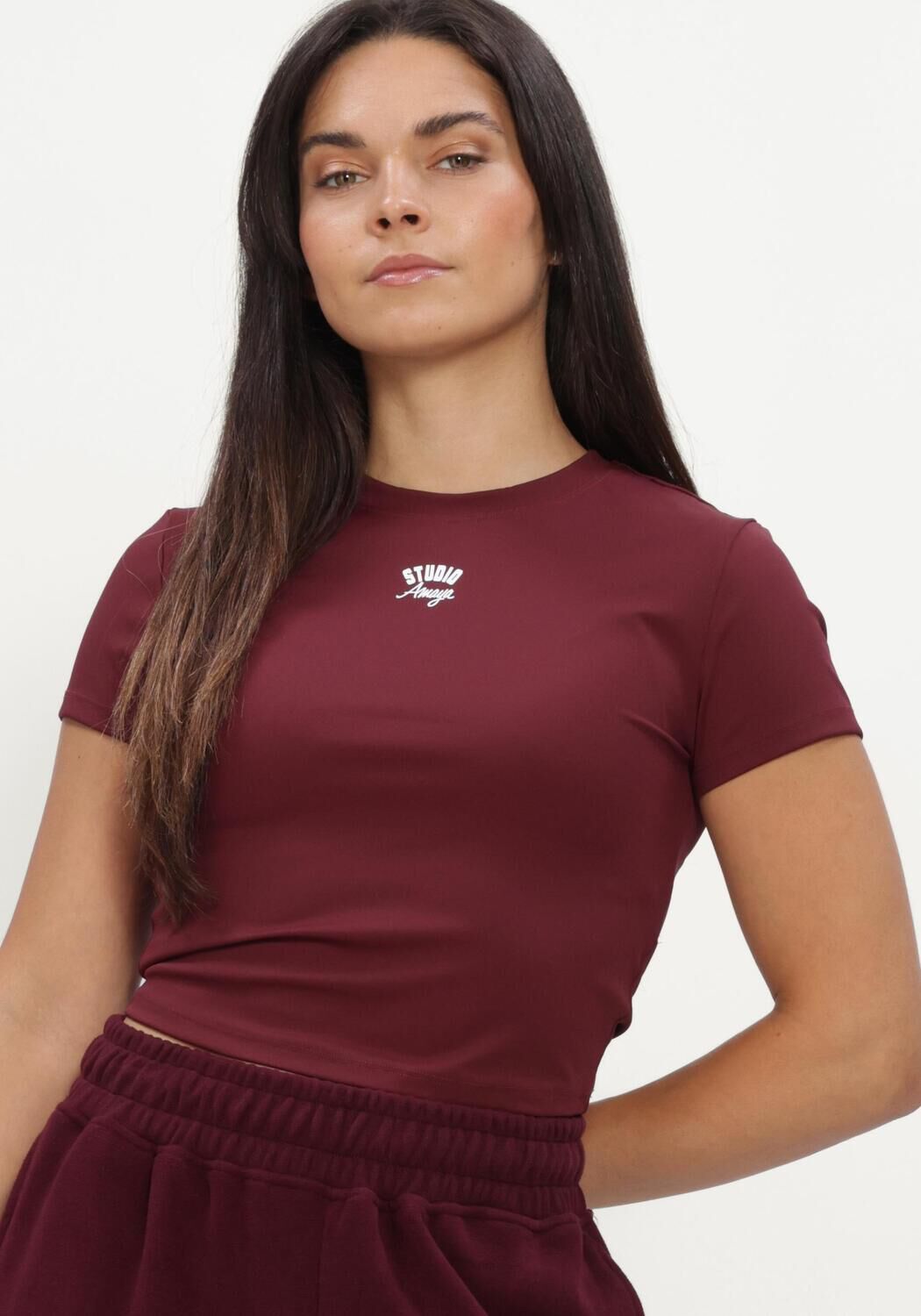 STUDIO AMAYA T-shirt ESSENTIEL TEE - BORDEAUX Bordeaux - large