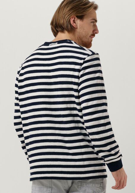 Donkerblauwe SCOTCH & SODA Trui TEXTURED STRIPE SWEATSHIRT - large