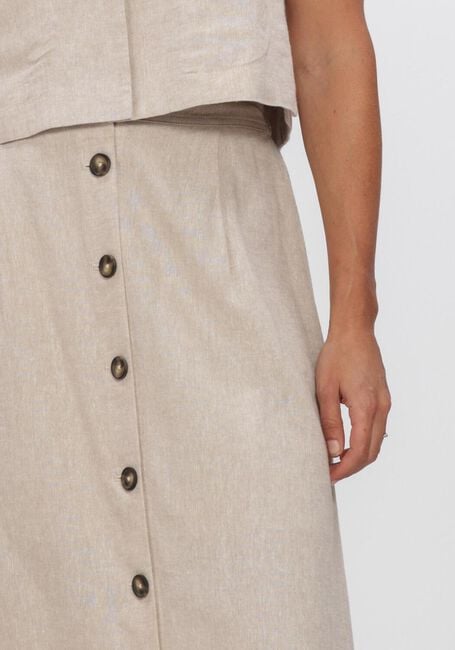 Beige Y.A.S. Rokken YASUSUMA HW LINEN BLEND LONG SKIRT - large
