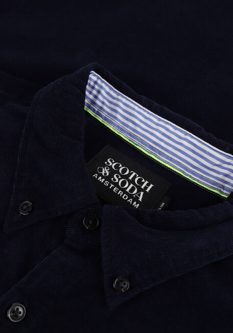 Donkerblauwe SCOTCH & SODA Casual overhemd SLIM-FIT FINE CORDUROY SHIRT - large