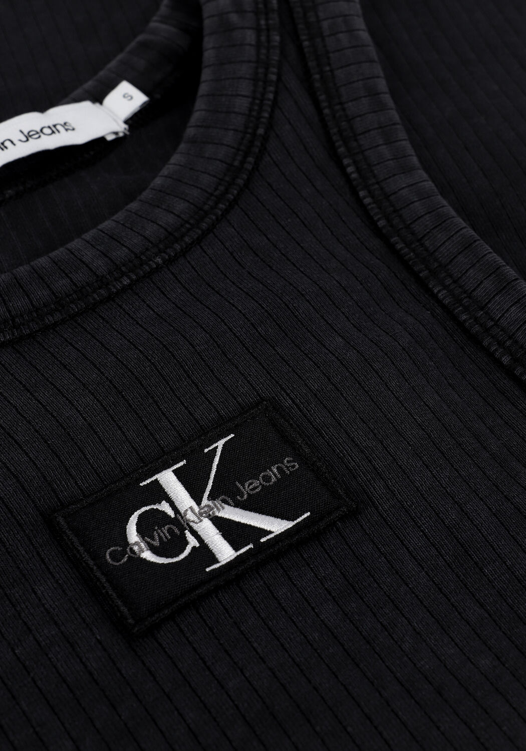 Zwarte CALVIN KLEIN Top ACID WASH RIB TANK TOP - large