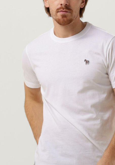 Witte PS PAUL SMITH T-shirt MENS SLIM FIT SS TSHIRT ZEBRA - large