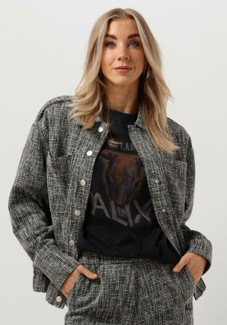 ALIX THE LABEL Jack LADIES WOVEN BOUCLE JACKET en gris - large