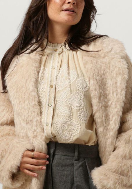 STAND STUDIO Manteau en fausse fourrure NICOLE COAT Crème - large
