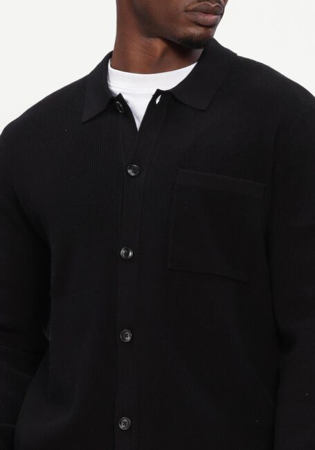 ANERKJENDT Gilet AKSVEND NEEDLE RIB KNIT CARDIGAN en noir - large