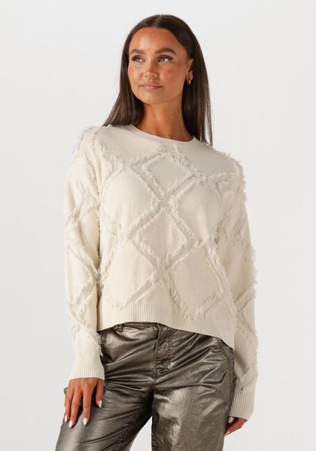 Ecru SUMMUM Trui SWEATER COMFY VISCOSE BLEND KNIT - large
