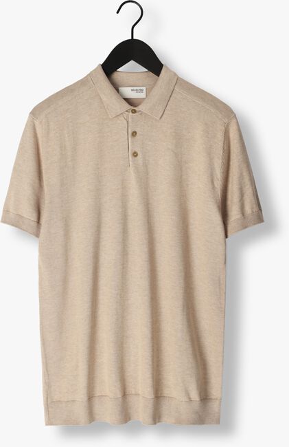 SELECTED HOMME Polo SLHBERG SS KNIT POLO NOOS en beige - large