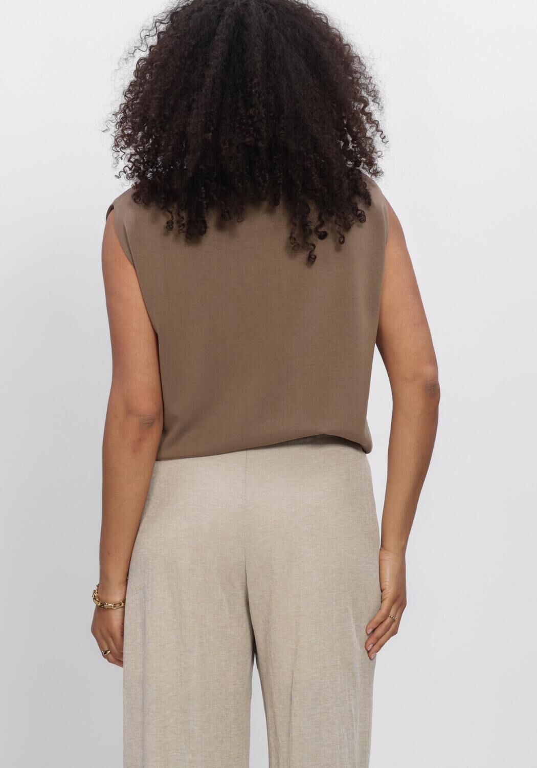 SUMMUM TOP SOFT SCUBA Blouses Sable - large