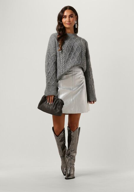 Zilveren SELECTED WOMEN Minirok SLFNEW IBI SKIRT METALLIC - large