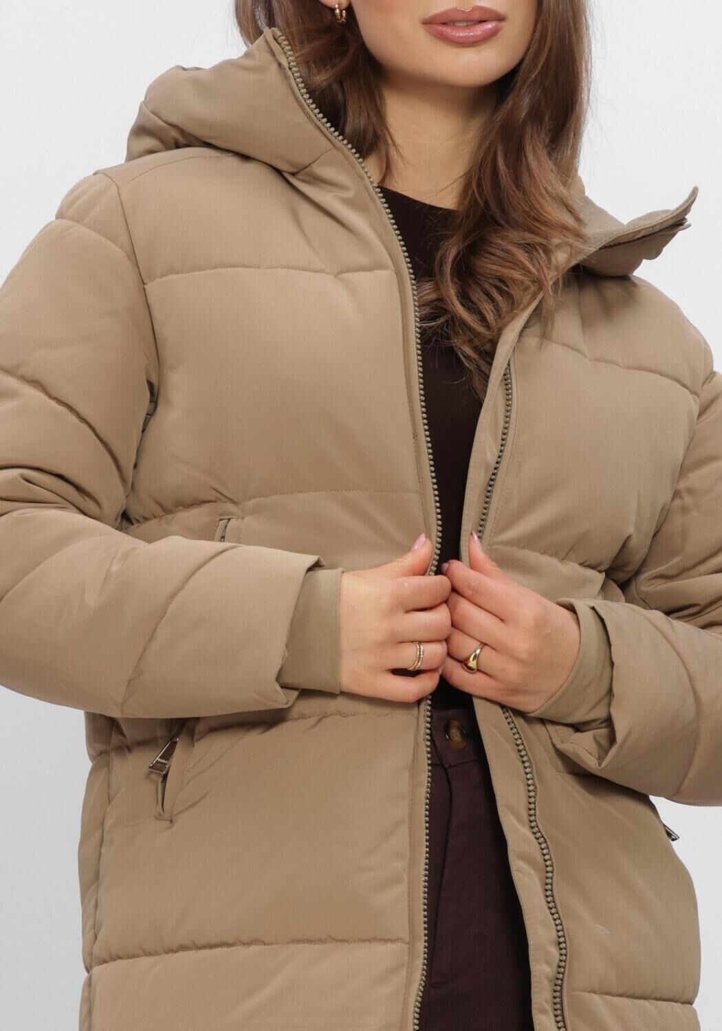 Beige WITHBLACK Gewatteerde jas WBLGLORIAN LONG PUFFER COAT - large