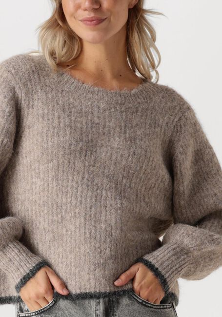 CO'COUTURE Pull CORALIECC BOW LS RIB KNIT en gris - large