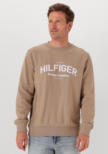 TOMMY HILFIGER Chandail HILFIGER ARCH CREW NECK en beige - large