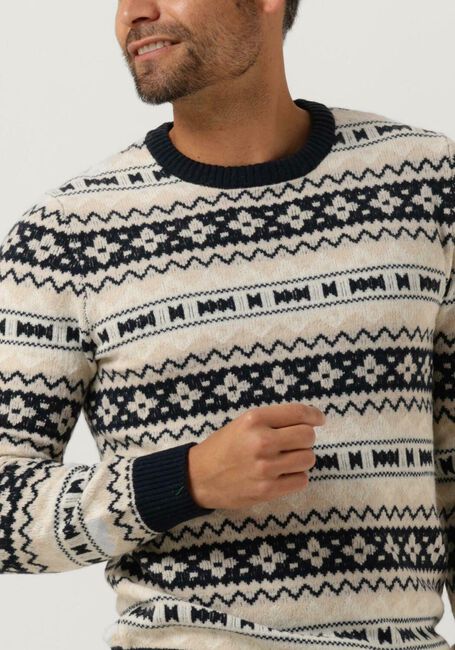 Beige SELECTED HOMME Trui FAROE LS KNIT FAIR ISLE CREW - large