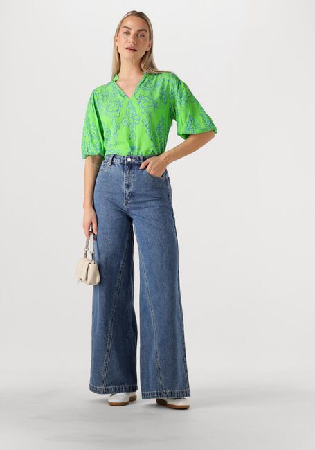 JANSEN AMSTERDAM LEONIE BLOUSE WP 199 3/4 PUFFED SLEEVE Blouses en vert - large
