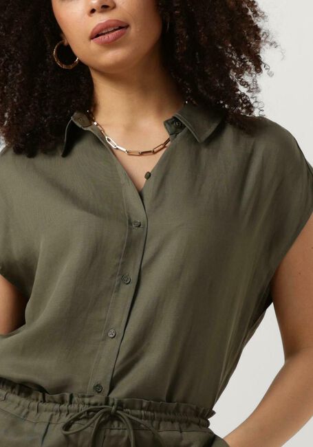 Olijf ANOTHER LABEL  BENOITE TENCEL SHIRT S/S - large