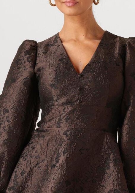 Bruine NEO NOIR Mini jurk MILLY BROCADE DRESS - large