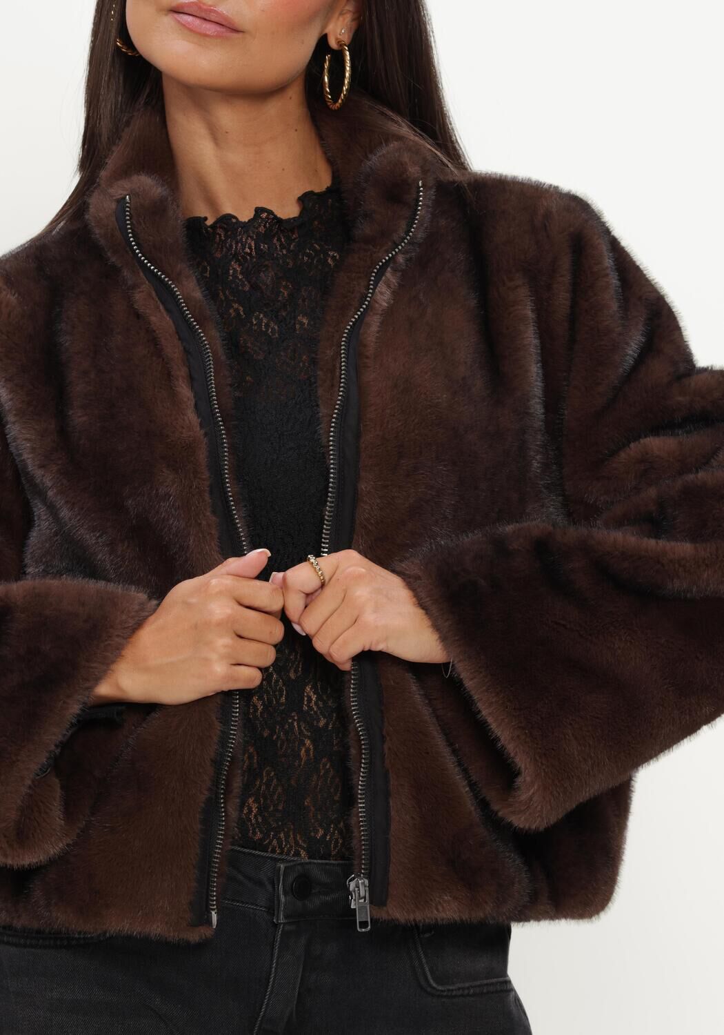 MY ESSENTIAL WARDROBE Jack MWEASTON FUR JACKET en marron - large