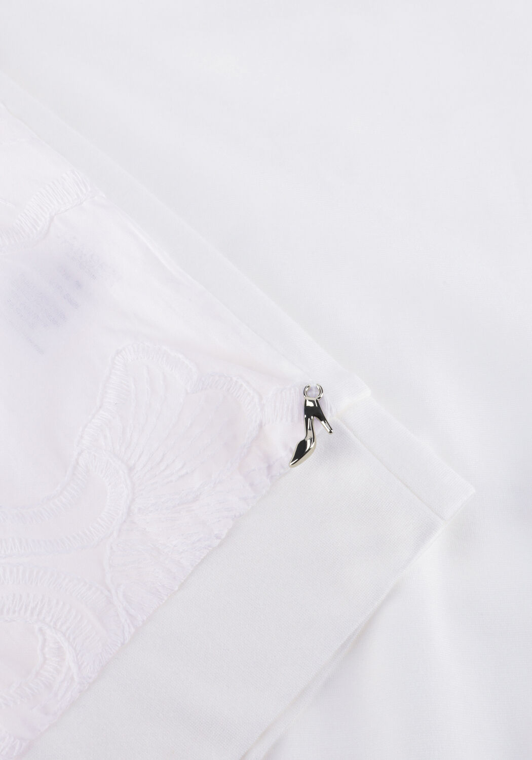 Witte JANSEN AMSTERDAM Trui NOEL TOP CE 756 LACE FRONT AND SHORT SLEEVES SOLID COTTON BACK - large