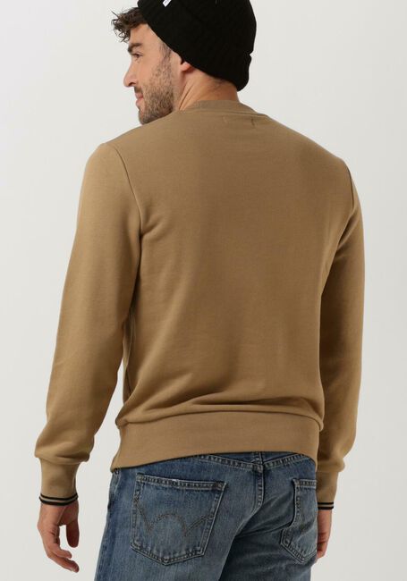 Camel FRED PERRY Trui CREW NECK SWEATSHIRT - large