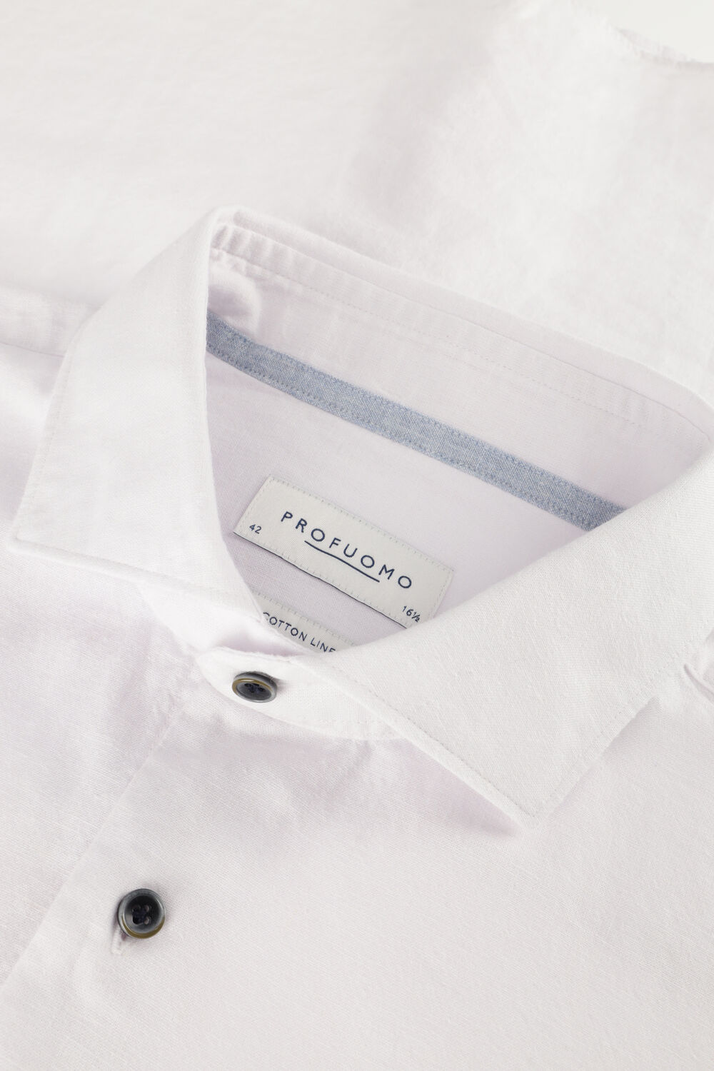 PROFUOMO Chemise classique SHIRT CUTAWAY SC COTTON LINNEN en blanc - large