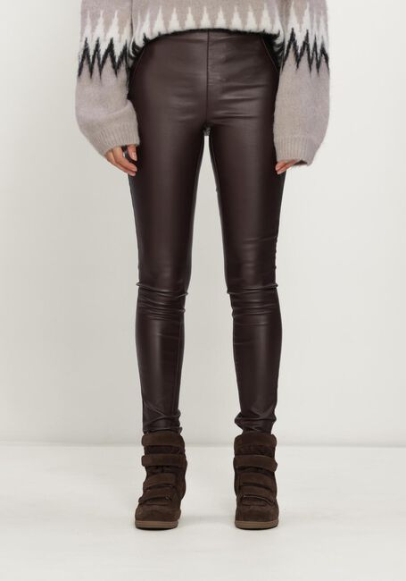 OBJECT Legging OBJBELLE MW COATED LEGGINGS en marron - large