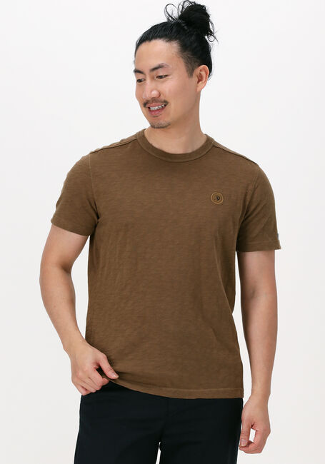 CAST IRON T-shirt SHORT SLEEVE R-NECK COTTON SLUB en marron - large