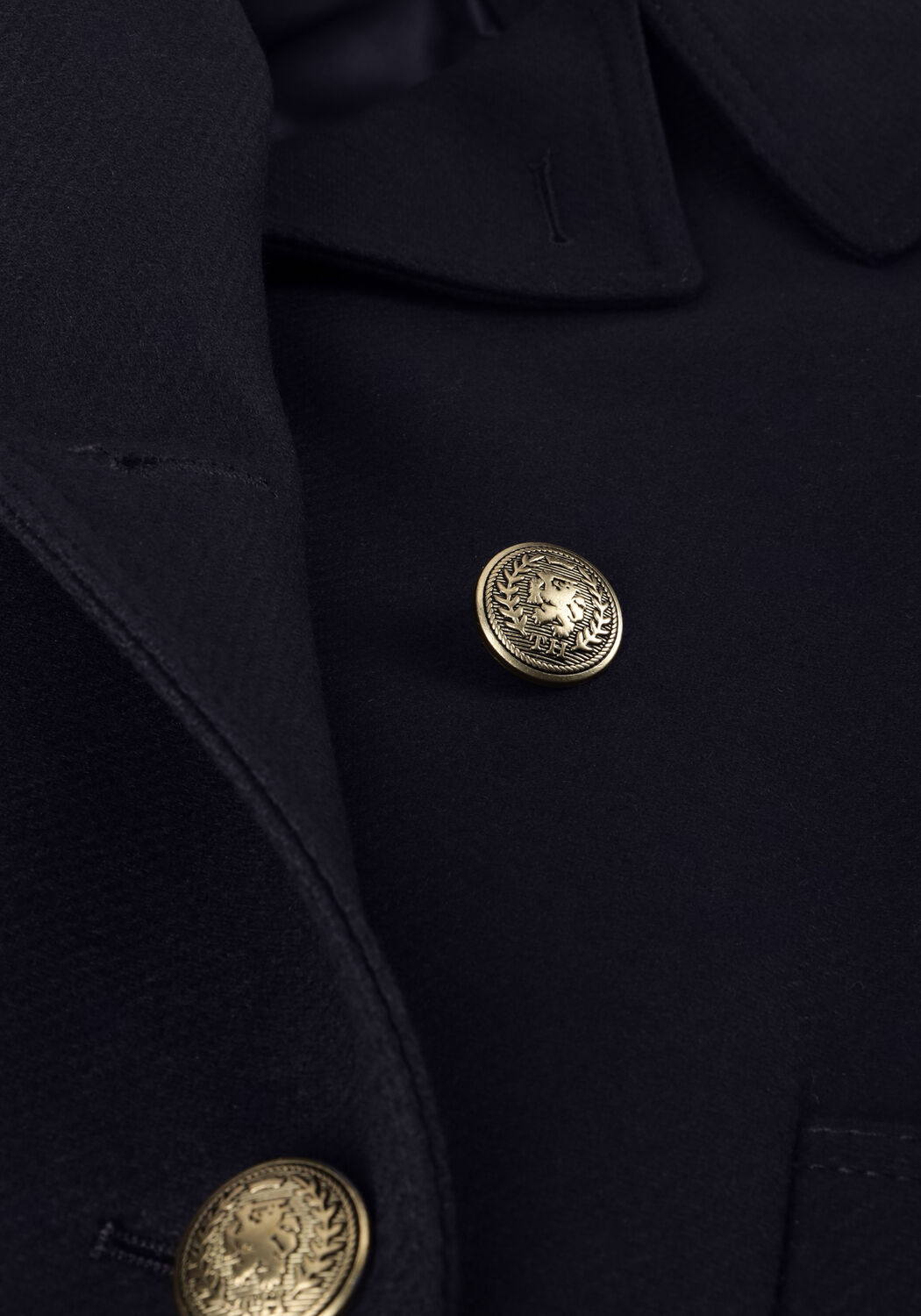 Donkerblauwe TOMMY HILFIGER Mantel WOOL BLEND PREP CLASSIC PEACOAT - large