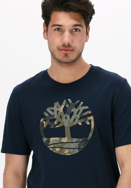 Donkerblauwe TIMBERLAND T-shirt SS TREE LOGO SEASONAL CAMO TEE - large