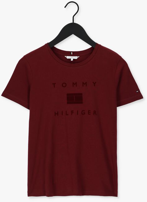 TOMMY HILFIGER T-shirt REGULAR FLOCK C-NK TEE SS Bordeaux - large