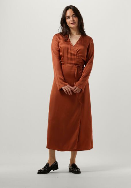 Rode MODSTRÖM Midi jurk FLOREMD WRAP DRESS - large
