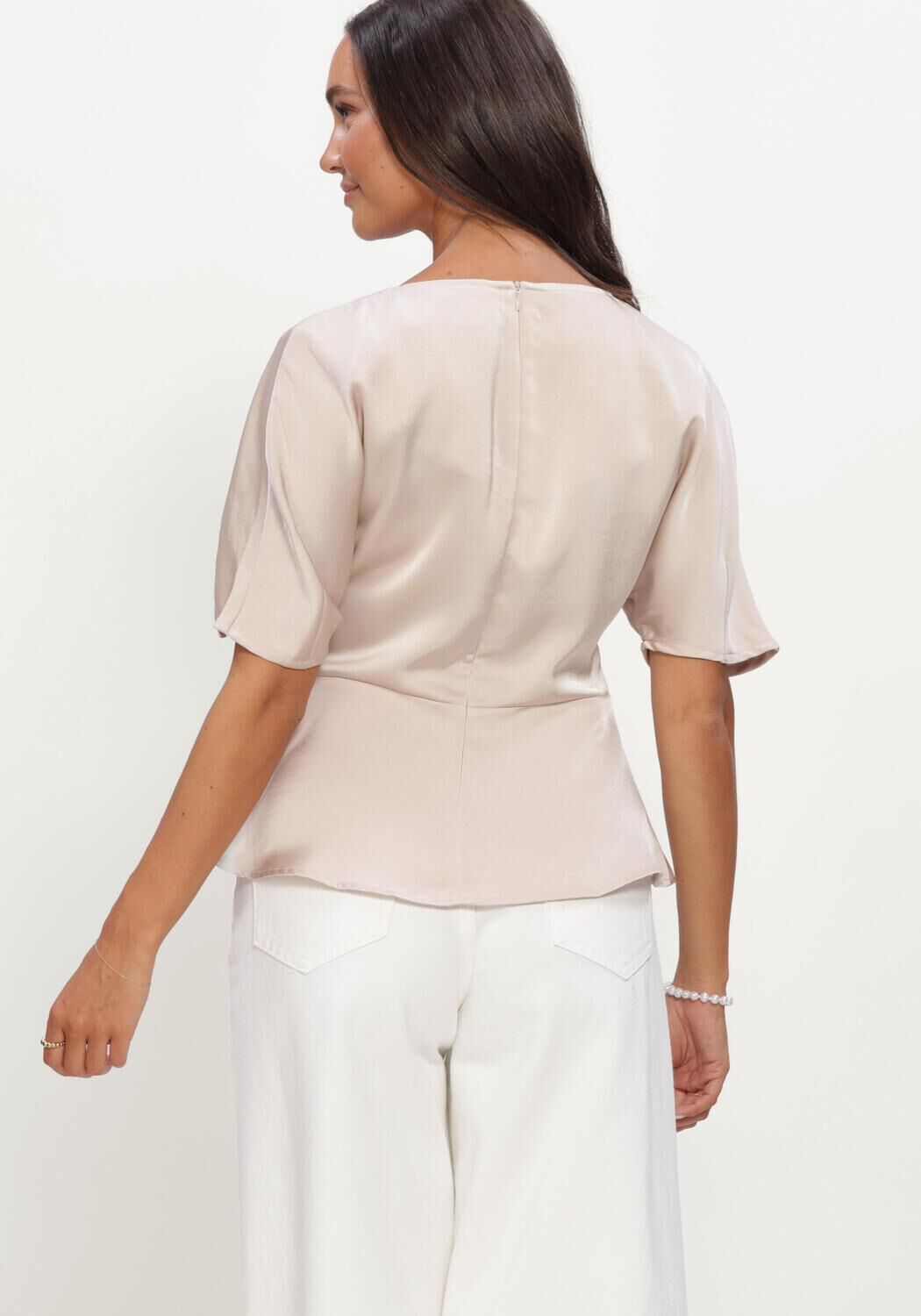 Creme NEO NOIR Top JOSINE HEAVY SATEEN BLOUSE - large